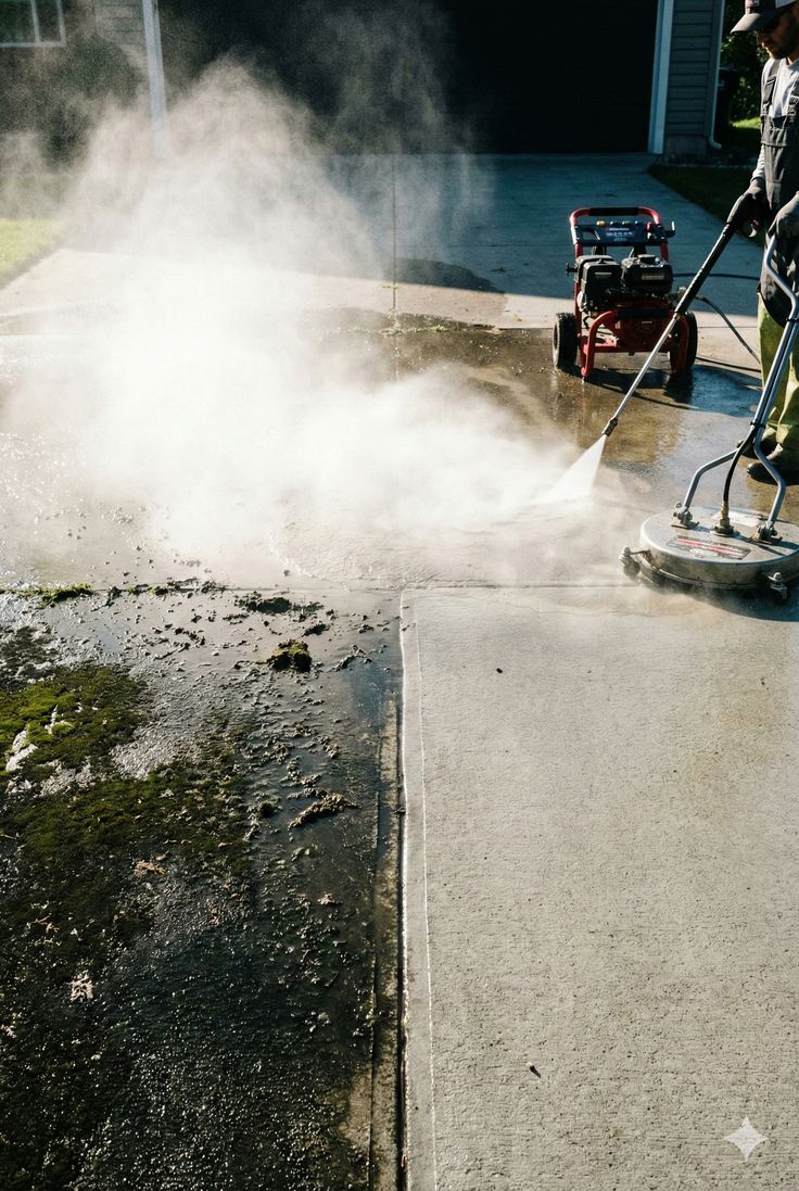 Driveway surface cleaning